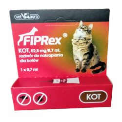 FIPREX KOT 52,5 mg/0,7 ml spot-on 1 pipeta (preparat przeciw pchłom i kleszczom dla kotów)